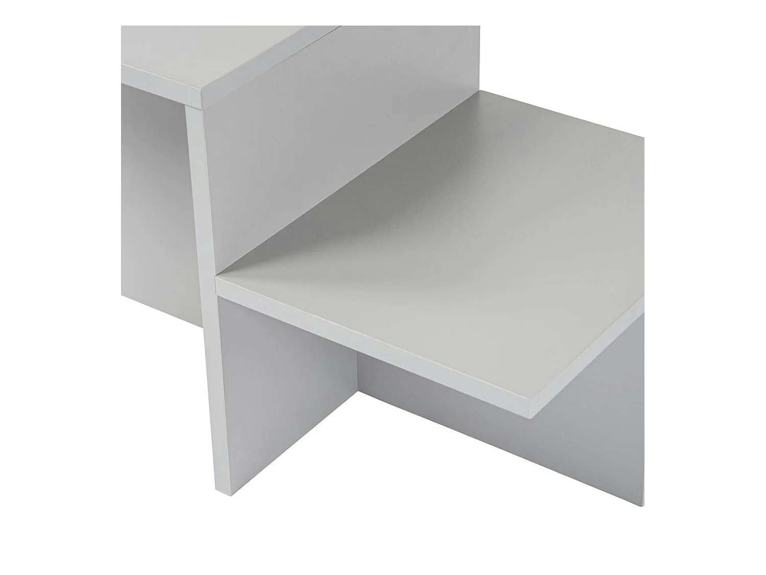 Table basse moderne grise - effet laqué, 2 niveaux MARFA