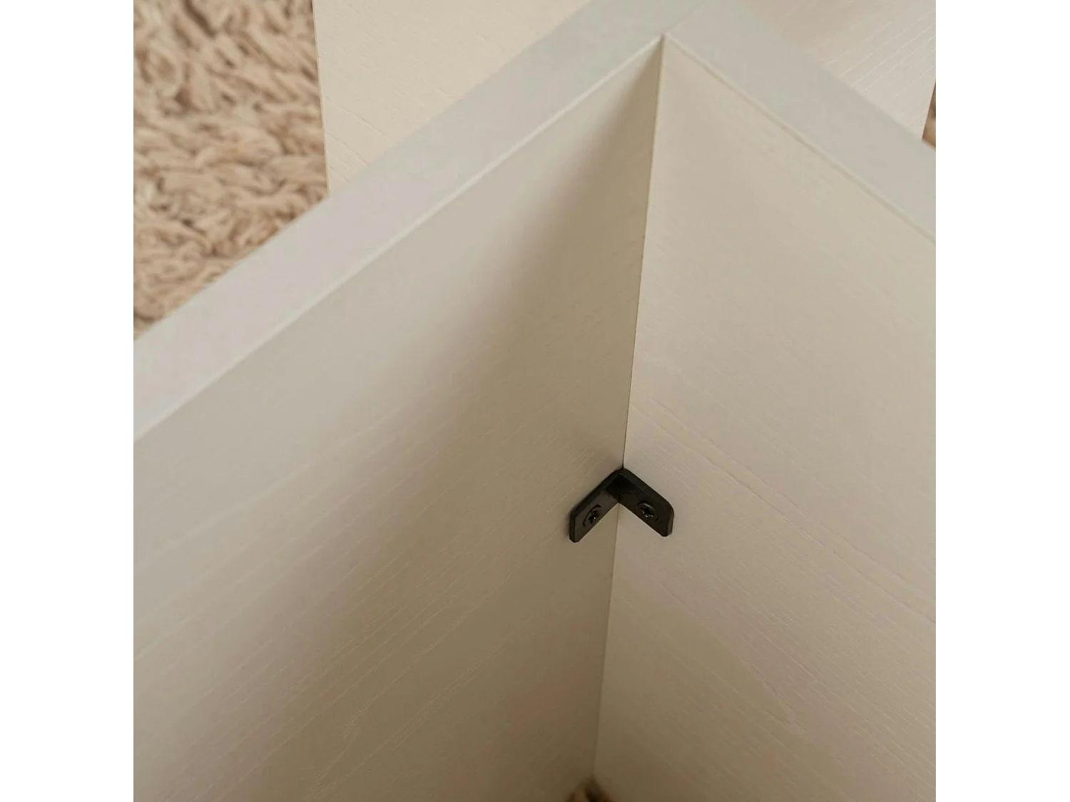 Table basse verre déstructurée – effet bois blanc, H.40 cm SALTA