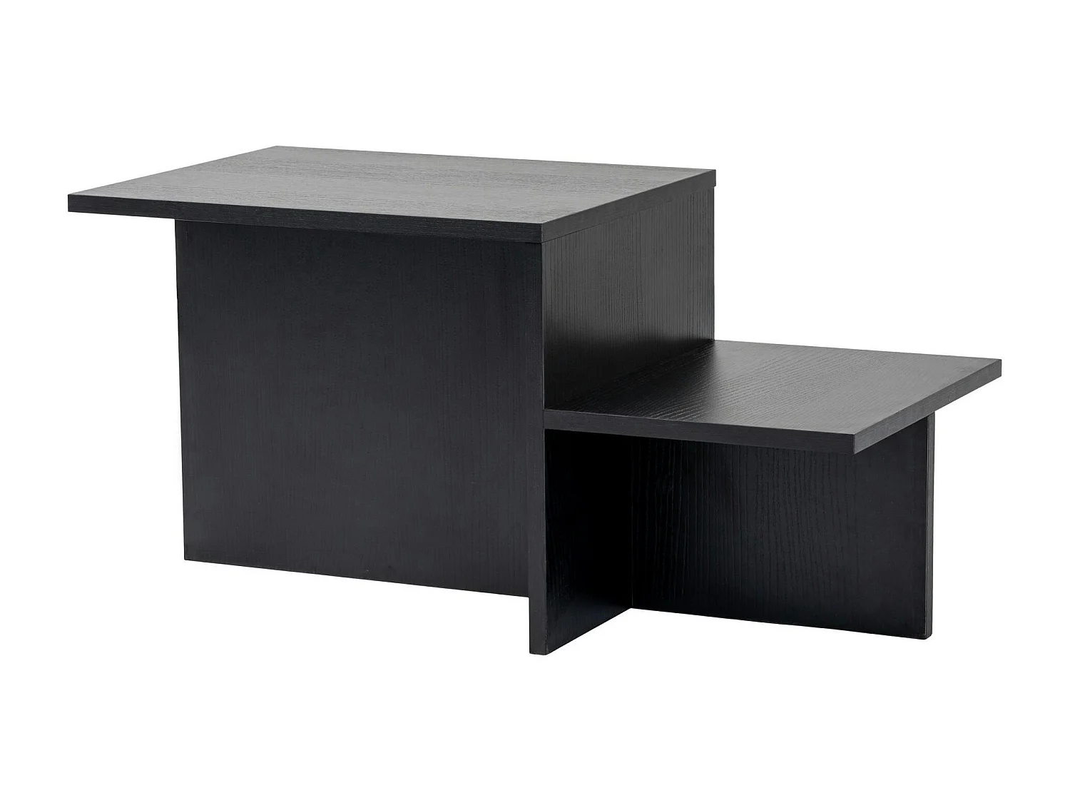 Table basse moderne effet bois noir - 2 niveaux MARFA