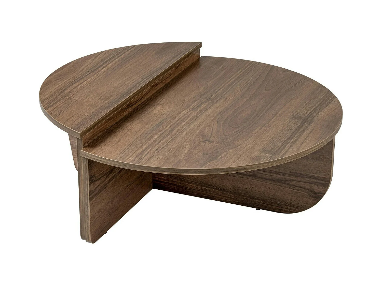 Table basse moderne effet bois de noyer - 2 hauteurs MARFA