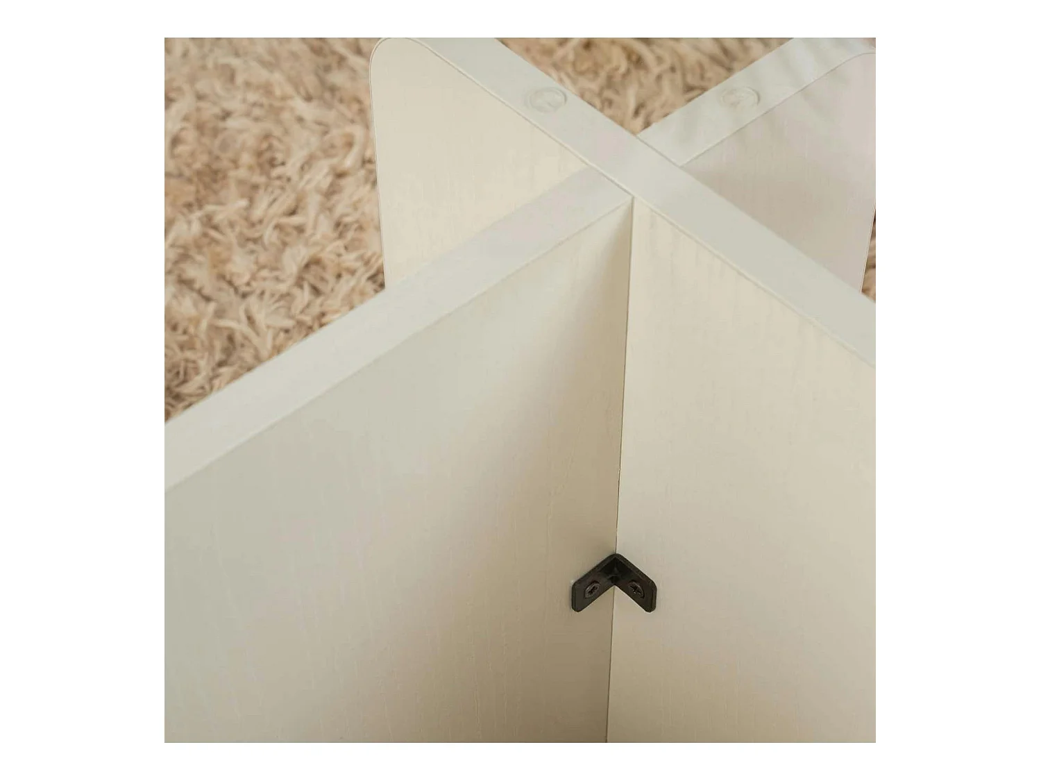 Table basse verre déstructurée – base effet bois blanc SALTA