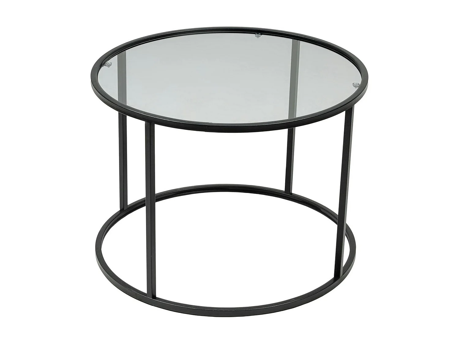 Table basse ronde verre fumé ⌀60 cm - structure noire TULUM