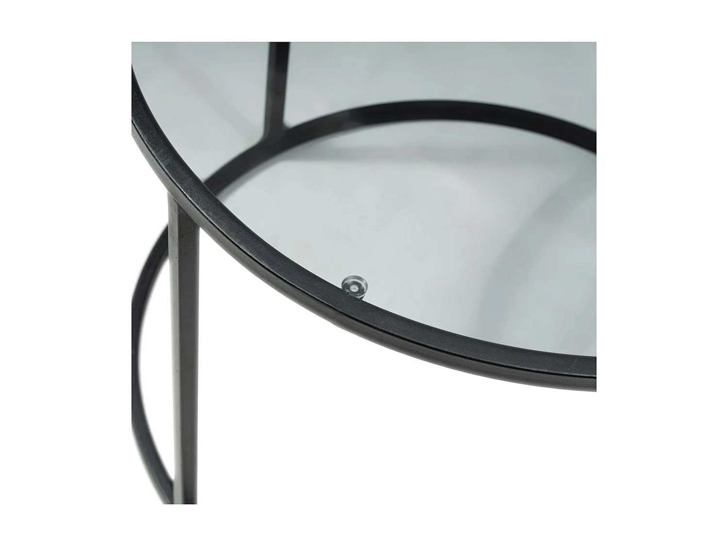 Table basse ronde verre fumé ⌀60 cm - structure noire TULUM