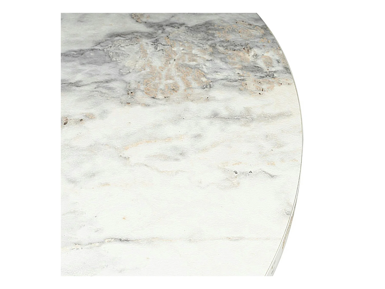 Table basse ronde effet marbre – pied croisé design MARFA