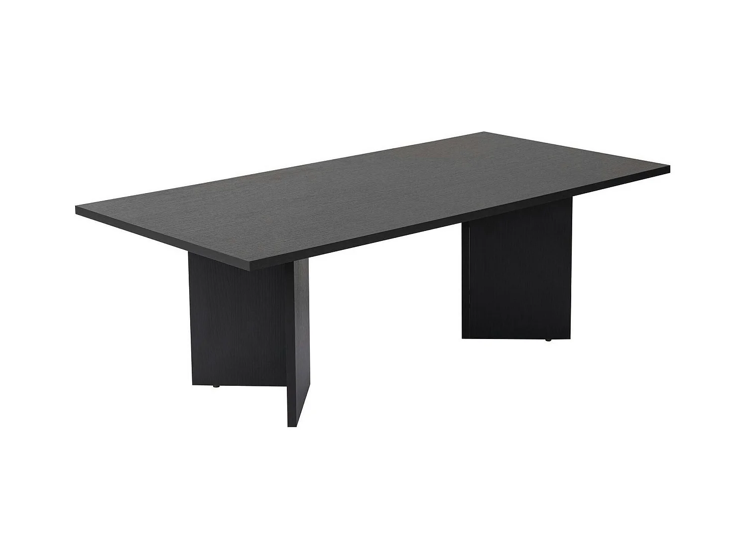 Table basse moderne noire effet bois - pieds en V MARFA