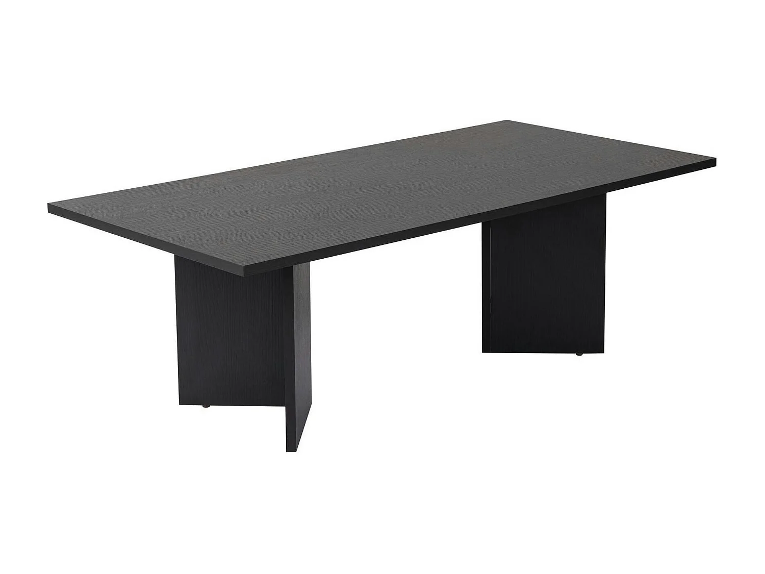 Table basse moderne noire effet bois - pieds en V MARFA