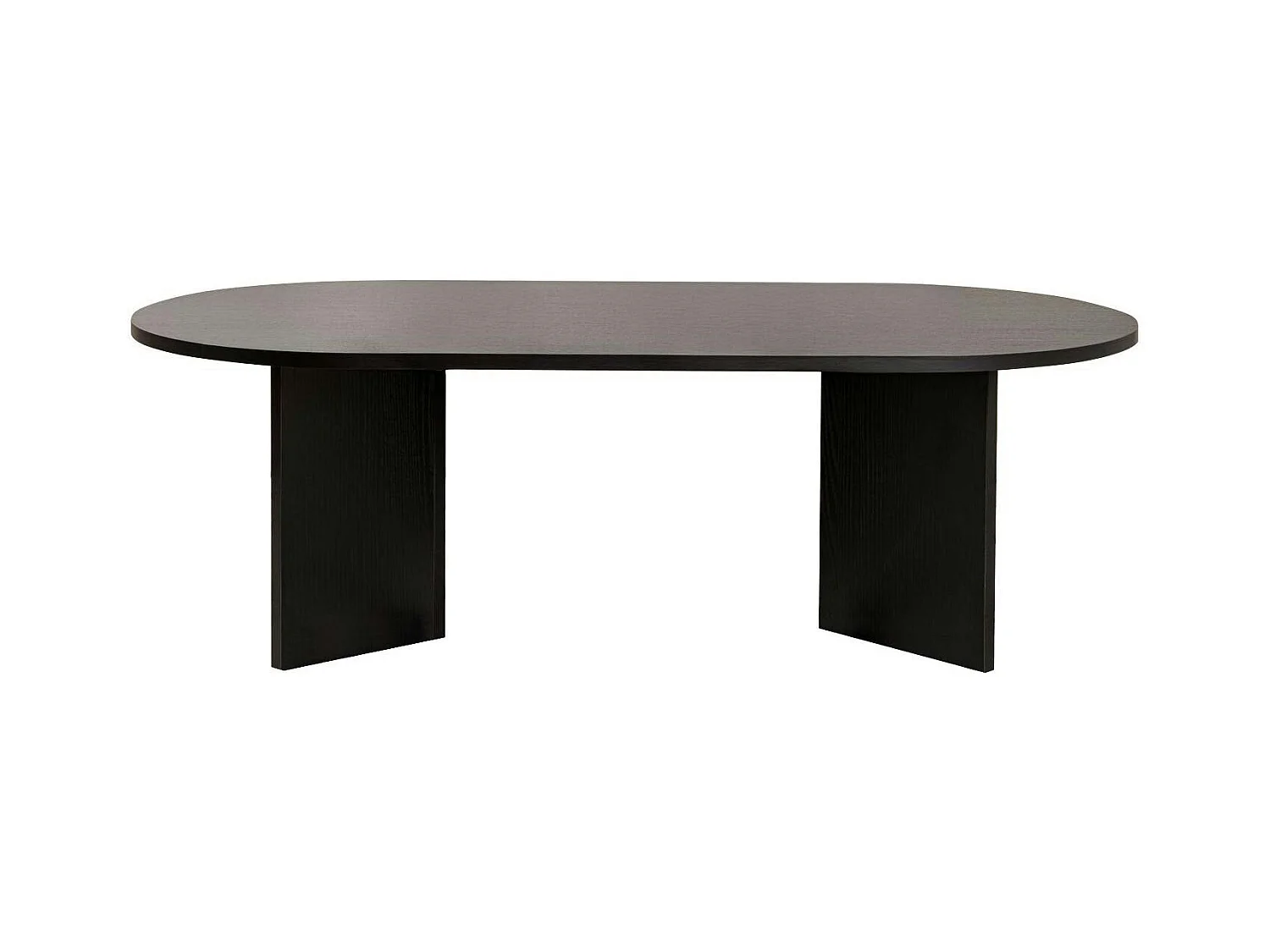 Table basse ovale noire effet bois - pieds en V MARFA