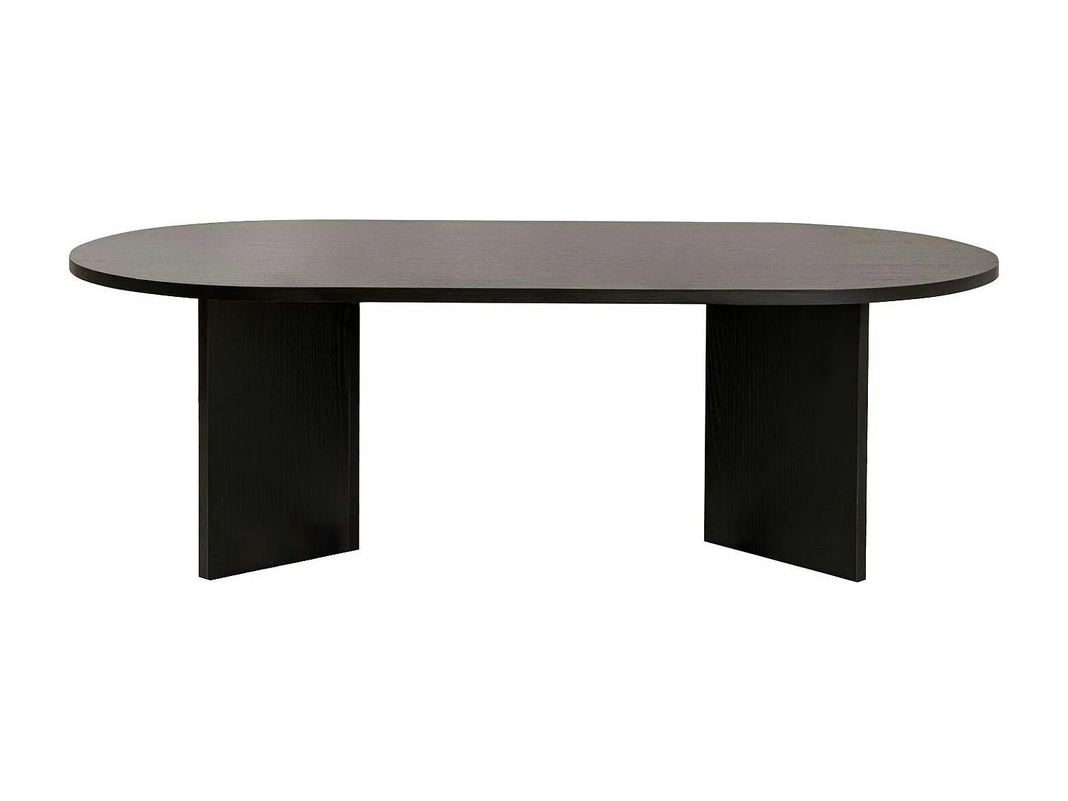 Table basse ovale noire effet bois - pieds en V MARFA