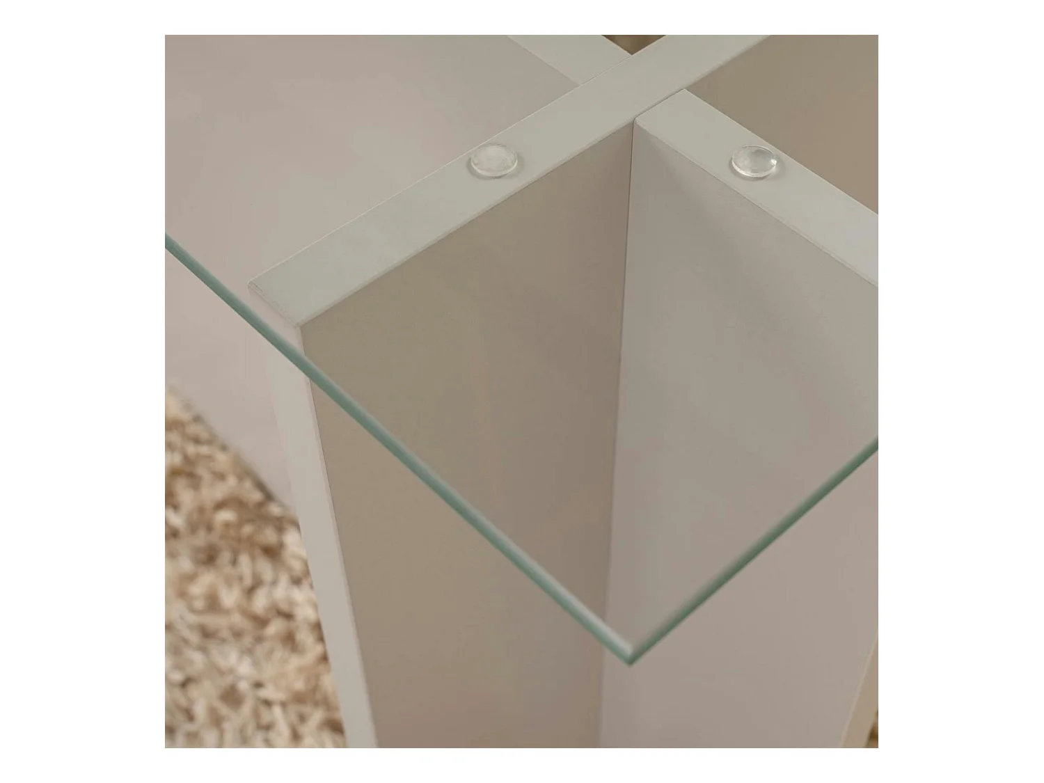 Table basse verre déstructurée - gris clair, H. 40 cm SALTA