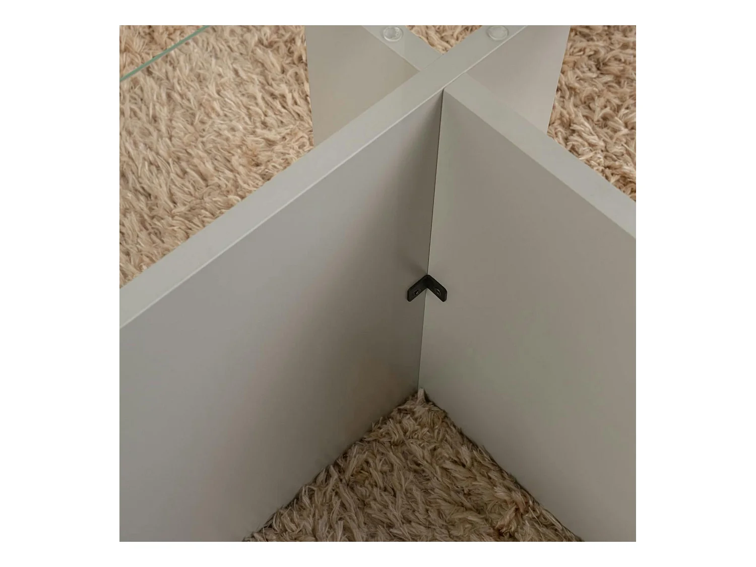 Table basse verre déstructurée - gris clair, H. 40 cm SALTA