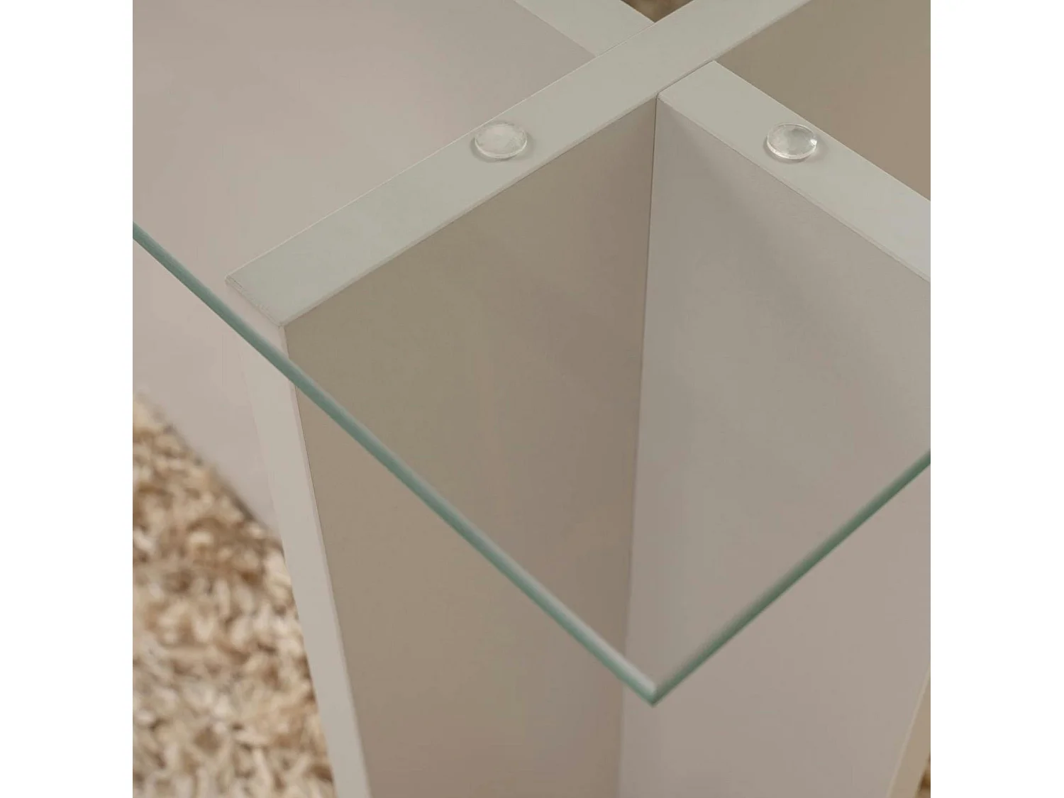 Table basse verre déstructurée - gris clair, H. 40 cm SALTA