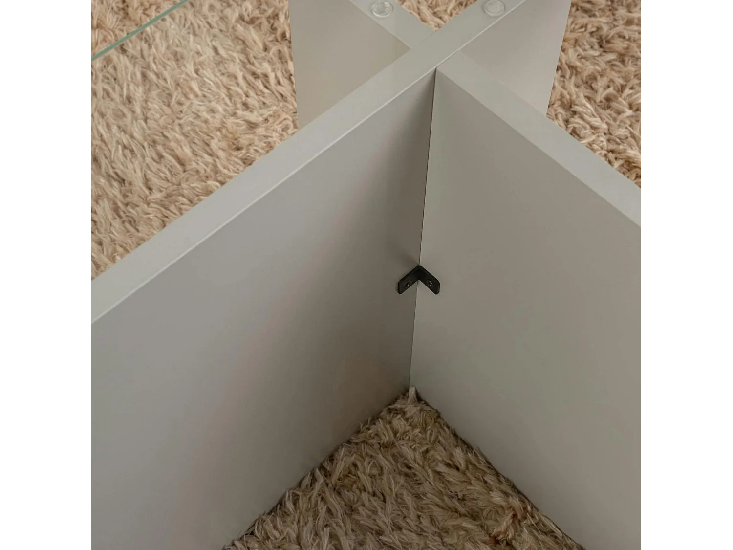 Table basse verre déstructurée - gris clair, H. 40 cm SALTA