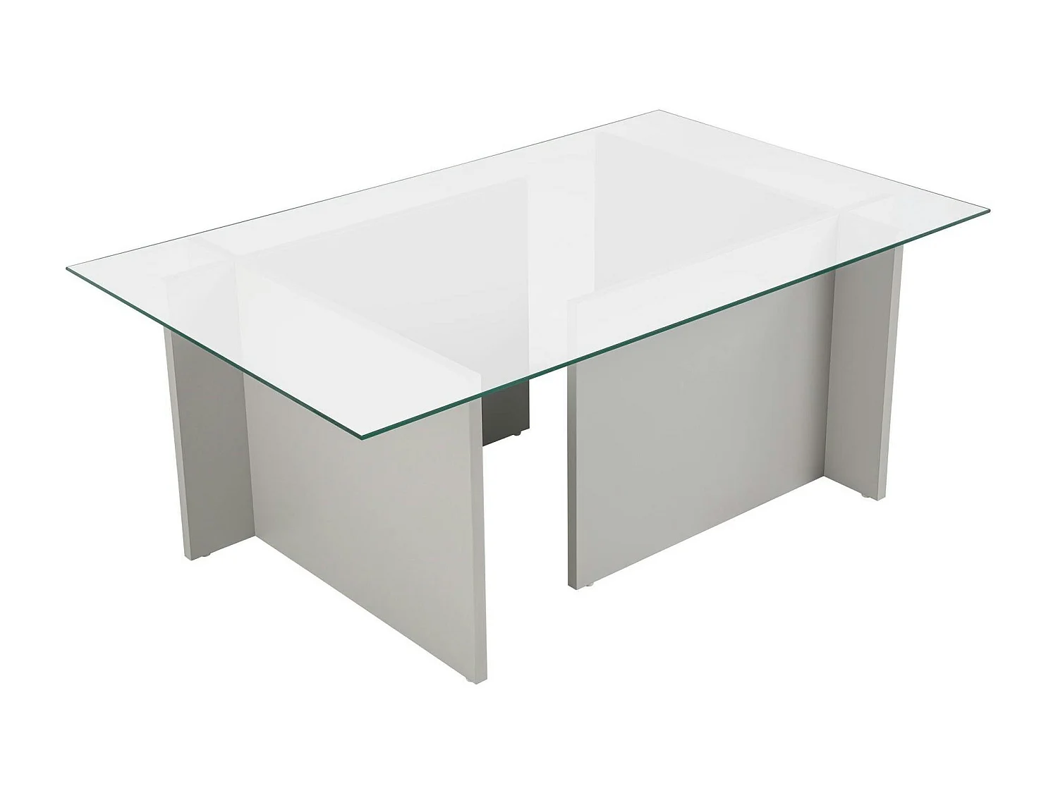 Table basse verre déstructurée - gris clair, H. 40 cm SALTA