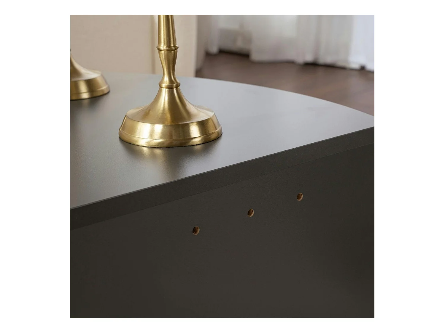 Table basse moderne anthracite effet laque - 2 hauteurs MARFA