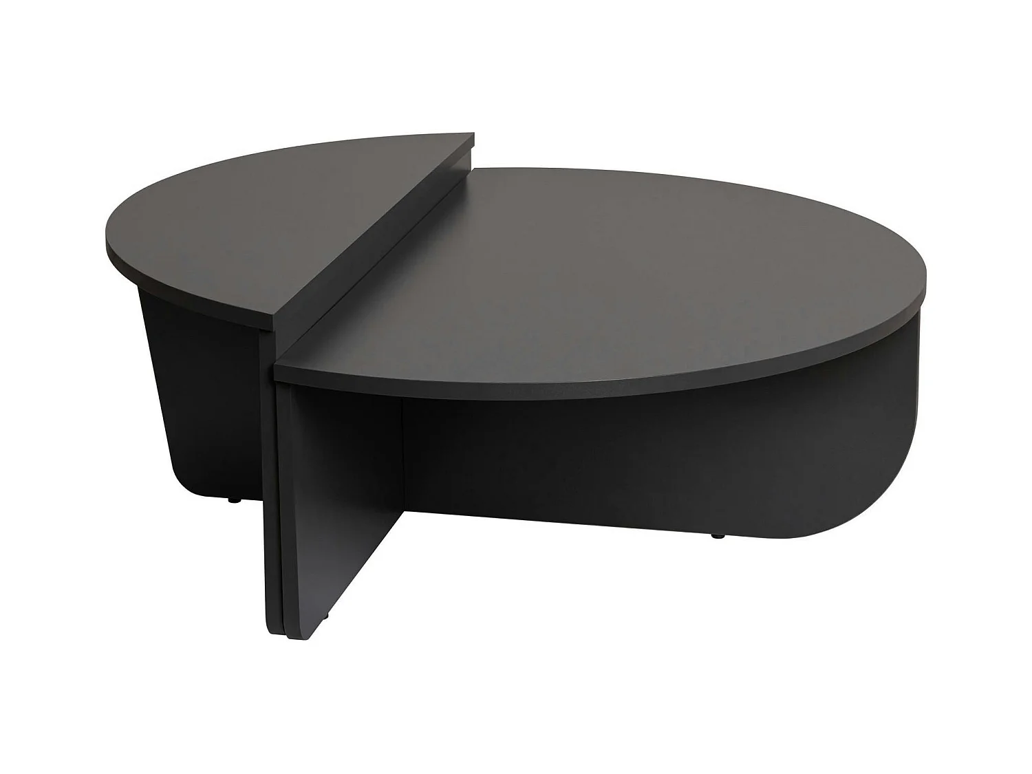 Table basse moderne anthracite effet laque - 2 hauteurs MARFA