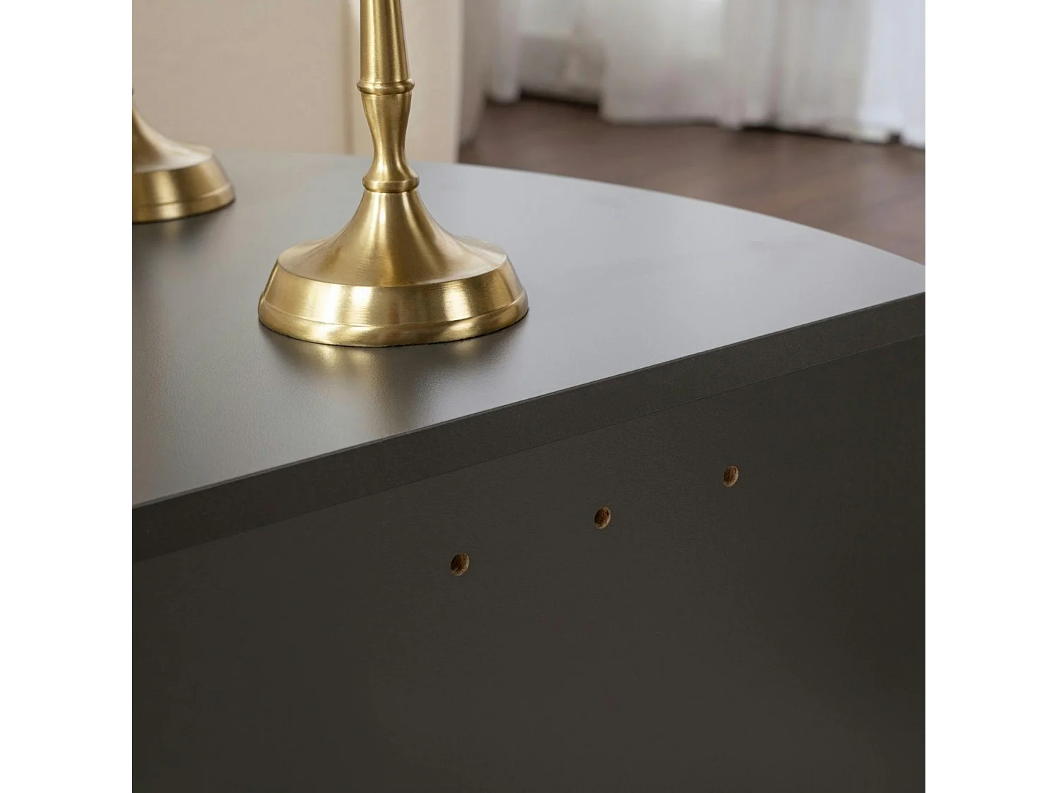 Table basse moderne anthracite effet laque - 2 hauteurs MARFA