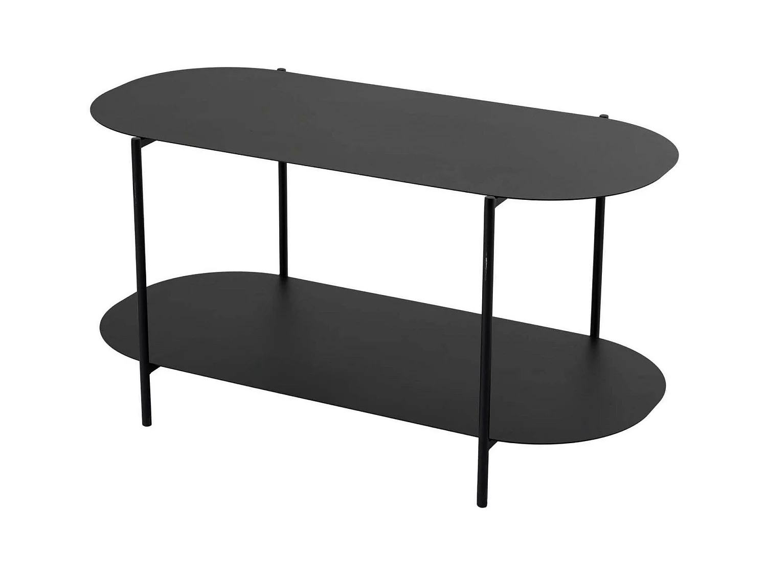 Table basse noire double plateau – forme ovale SFAX
