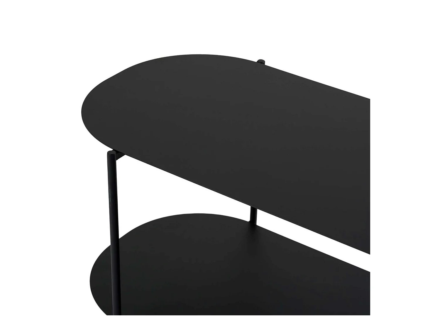 Table basse noire double plateau – forme ovale SFAX