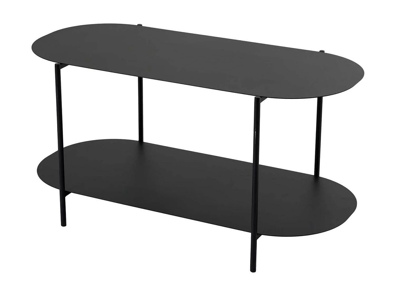 Table basse noire double plateau – forme ovale SFAX
