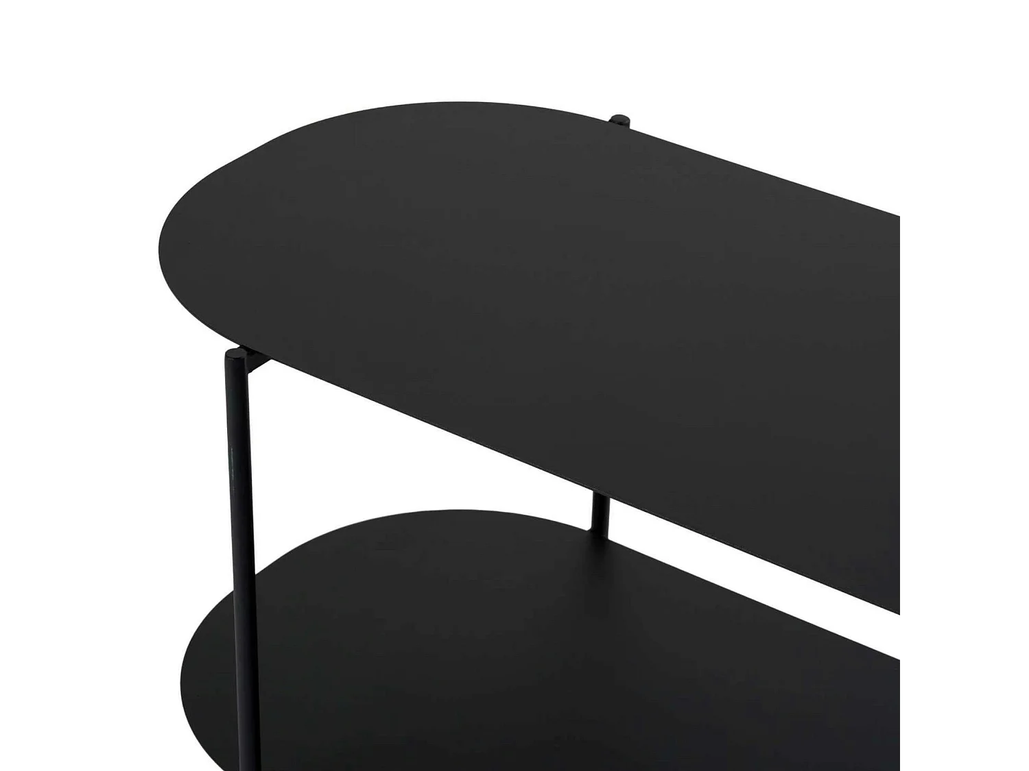 Table basse noire double plateau – forme ovale SFAX