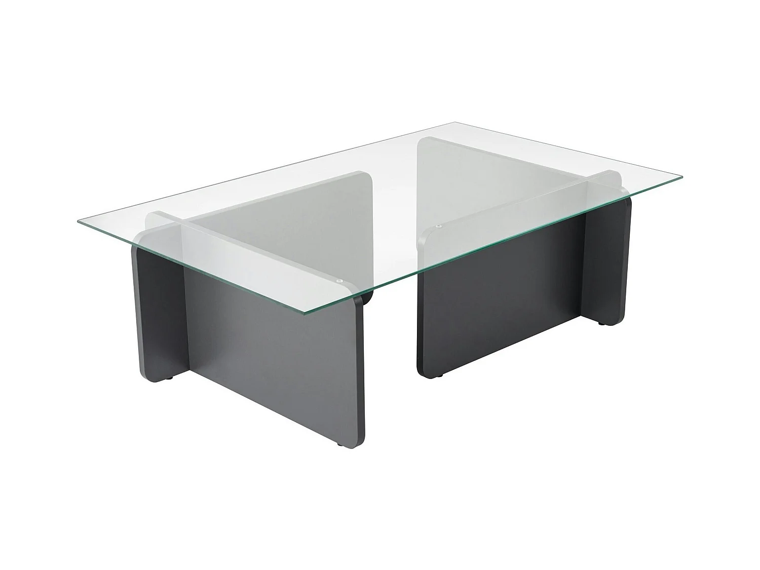Table basse verre déstructurée – base gris anthracite SALTA