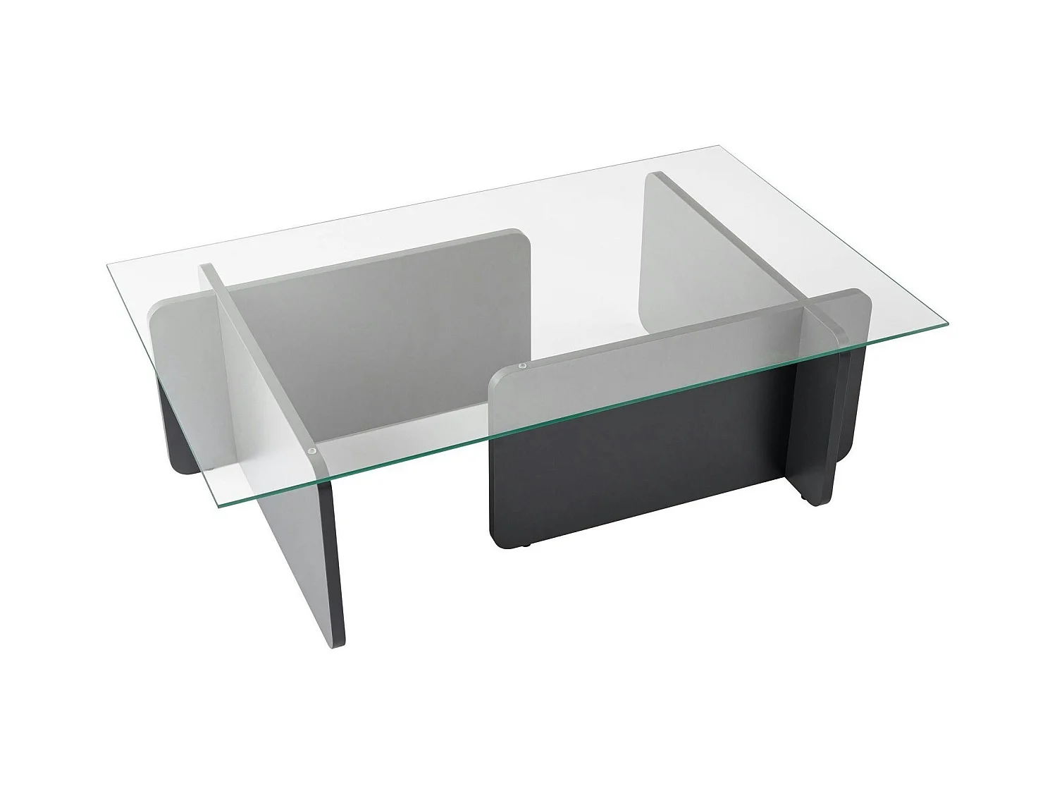 Table basse verre déstructurée – base gris anthracite SALTA