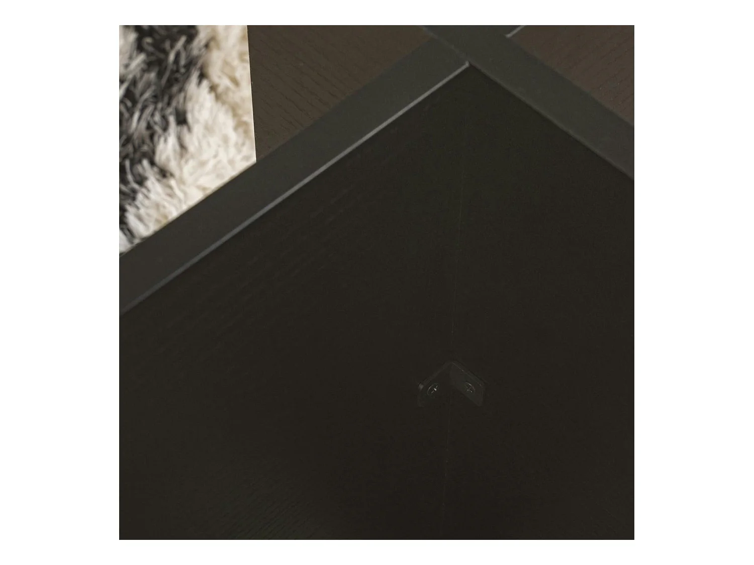 Table basse verre déstructurée – effet bois noir, H. 40 cm SALTA