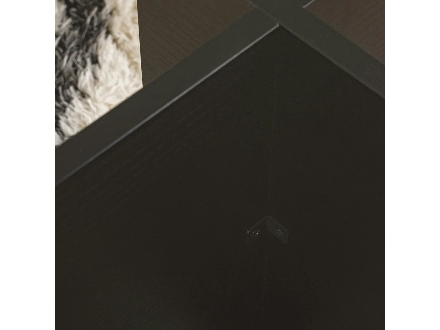 Table basse verre déstructurée – effet bois noir, H. 40 cm SALTA