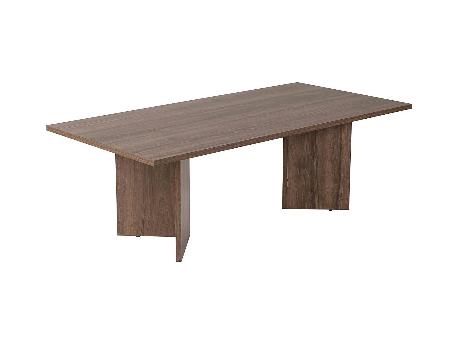 Table basse moderne effet bois de noyer - pieds en V MARFA