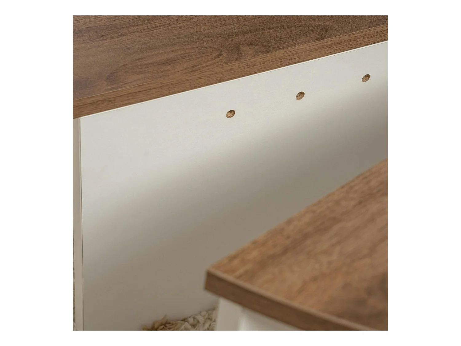 Table basse moderne plateau effet noyer - 2 hauteurs MARFA