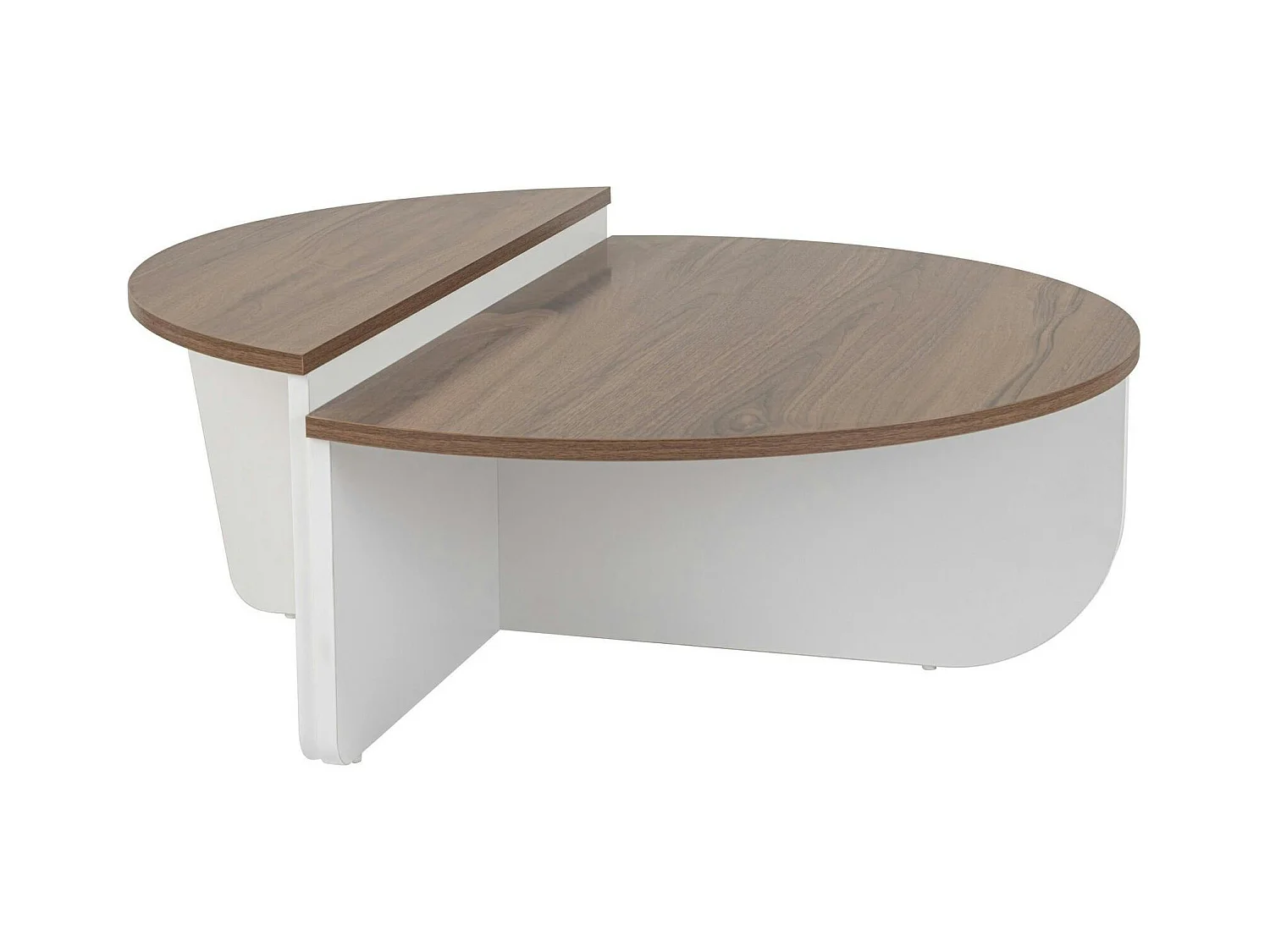 Table basse moderne plateau effet noyer - 2 hauteurs MARFA