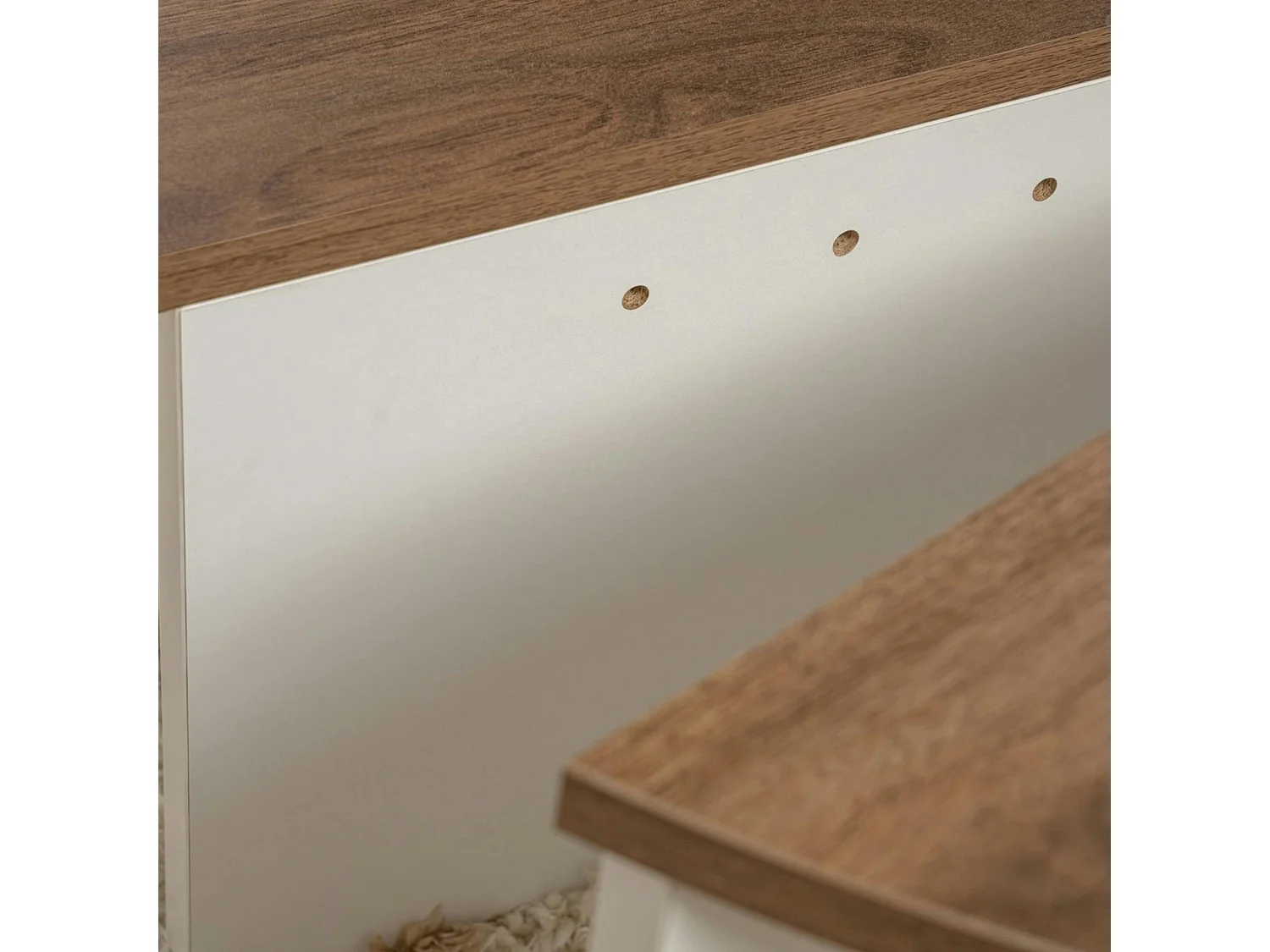 Table basse moderne plateau effet noyer - 2 hauteurs MARFA