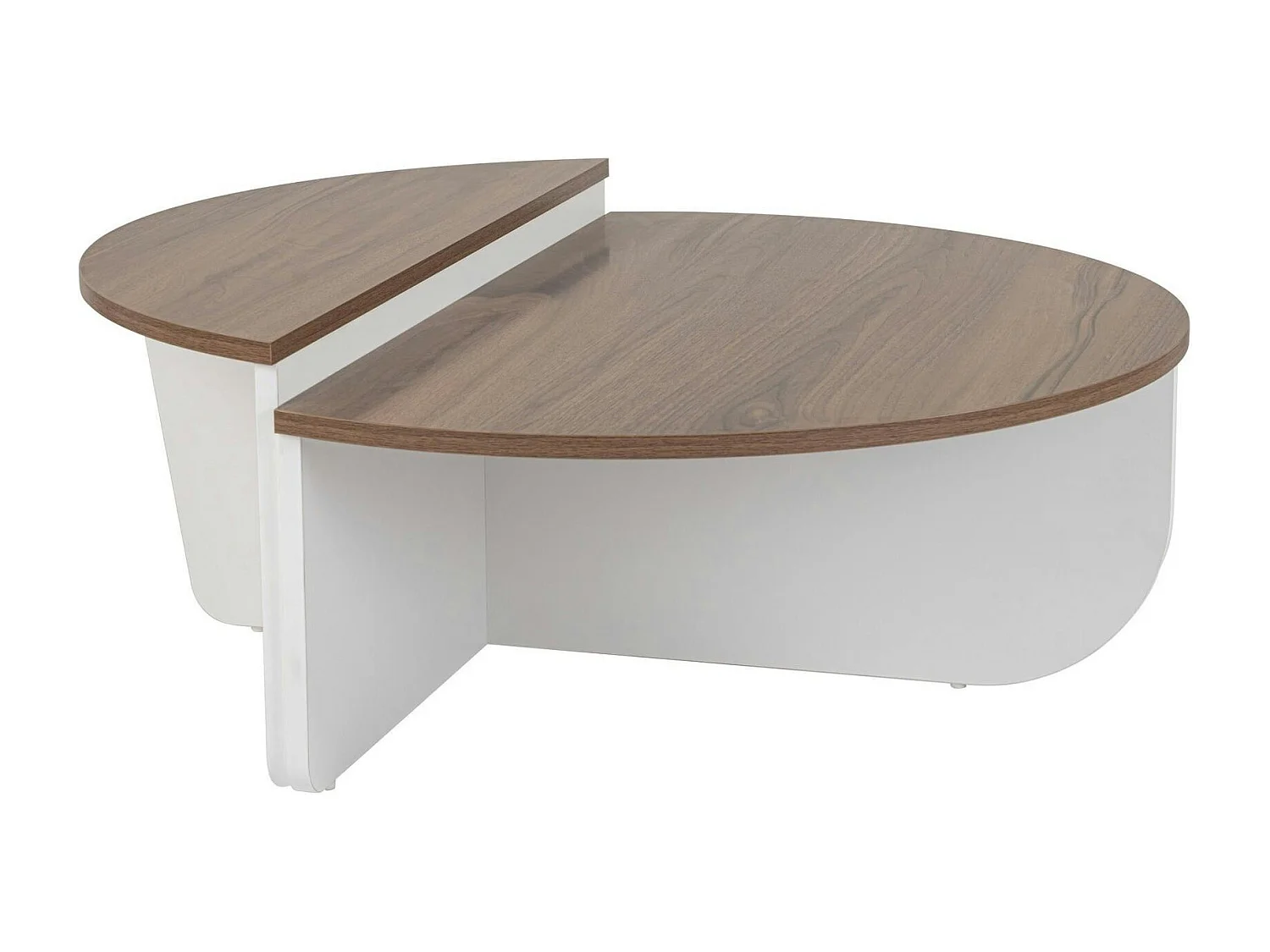 Table basse moderne plateau effet noyer - 2 hauteurs MARFA