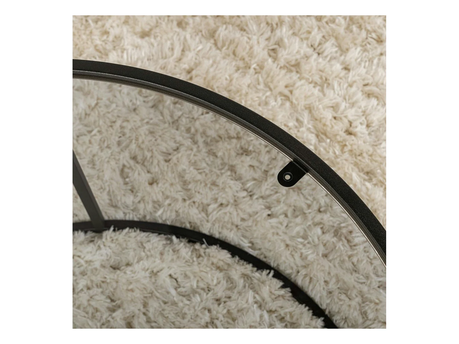 Table basse ronde en verre – cadre noir ⌀80 cm TULUM