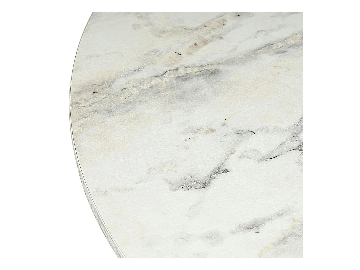 Table basse ronde effet marbre – pied hexagonal MARFA