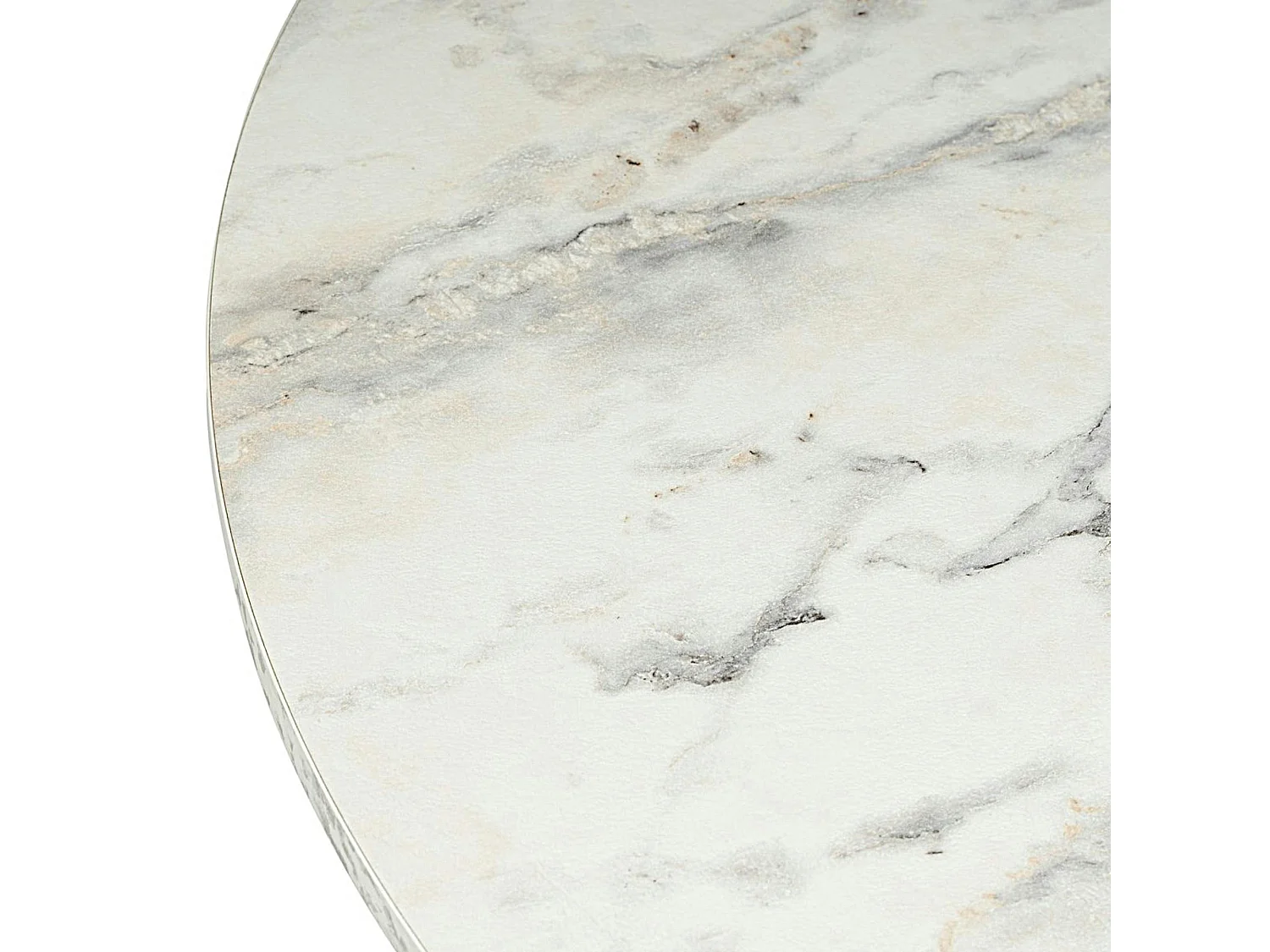 Table basse ronde effet marbre – pied hexagonal MARFA