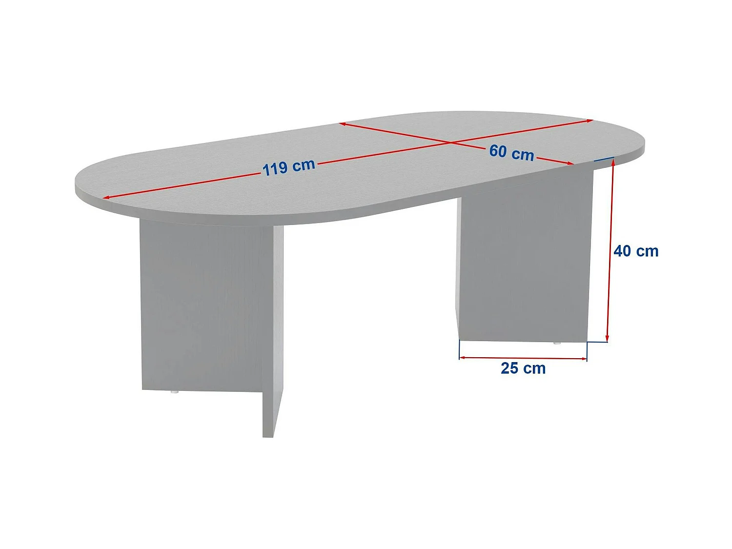 Table basse ovale effet bois & fini noir - pieds en V MARFA