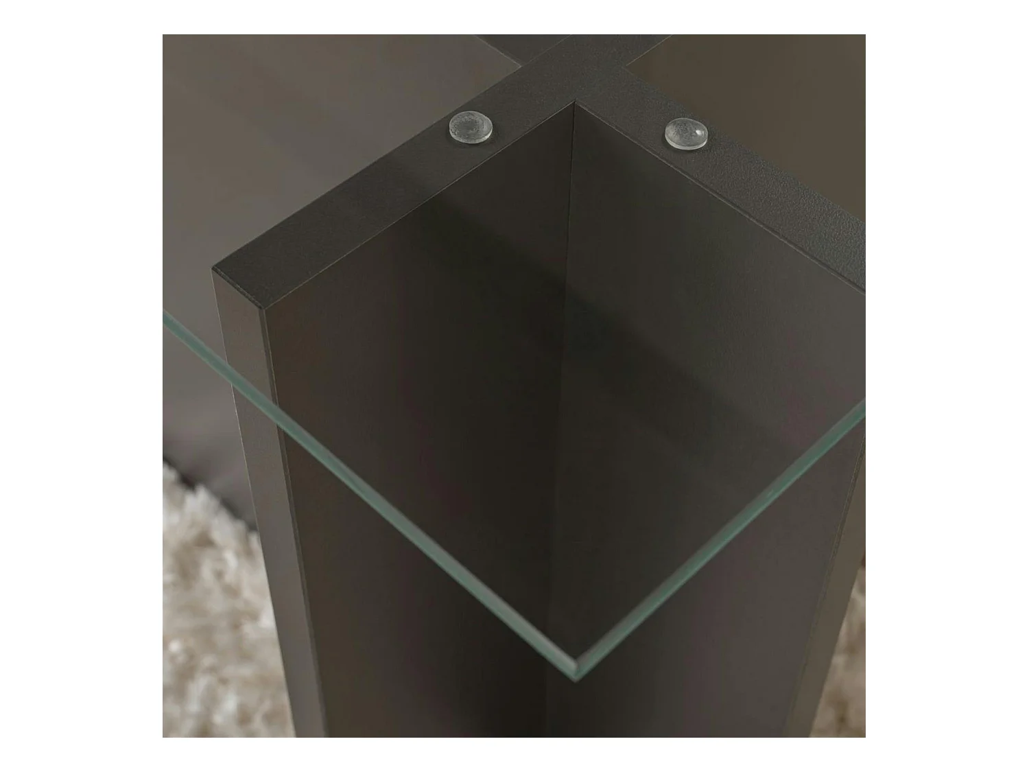 Table basse verre déstructurée – anthracite, H. 40 cm SALTA