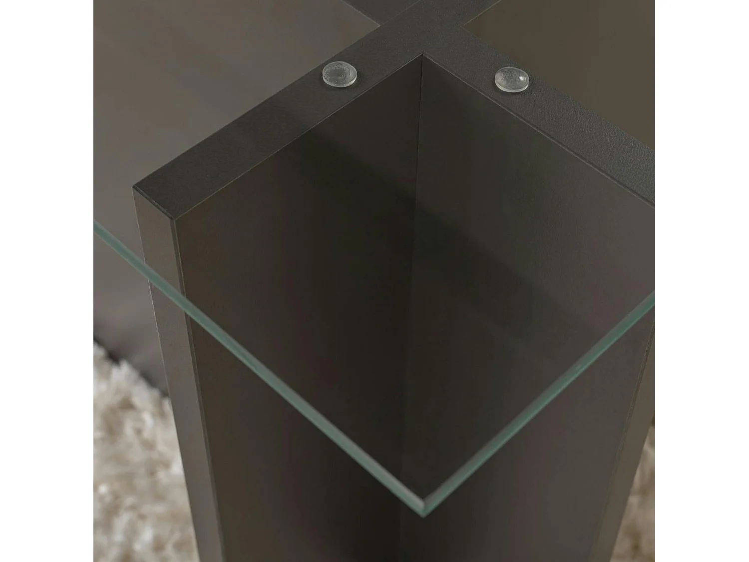 Table basse verre déstructurée – anthracite, H. 40 cm SALTA