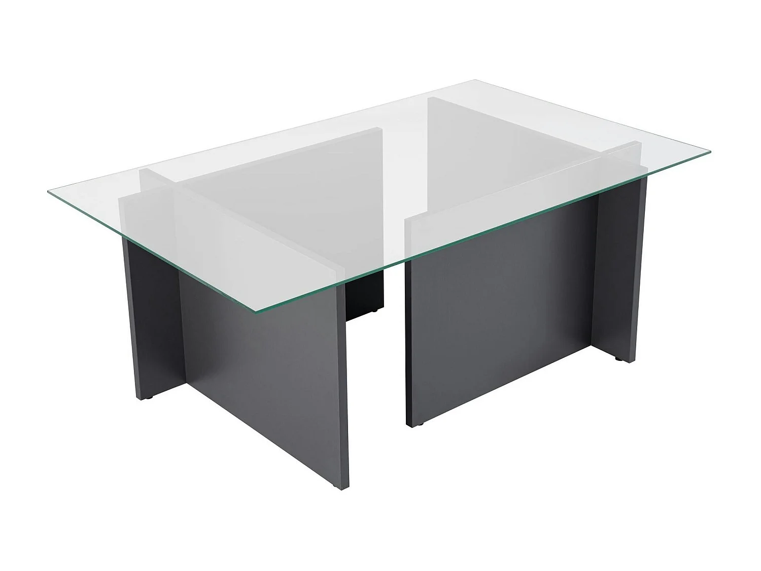 Table basse verre déstructurée – anthracite, H. 40 cm SALTA