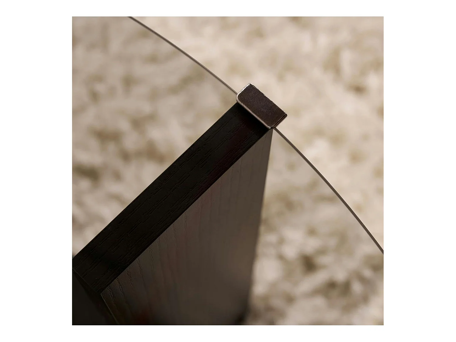 Table basse verre fumé double plateau - effet bois noir SALTA