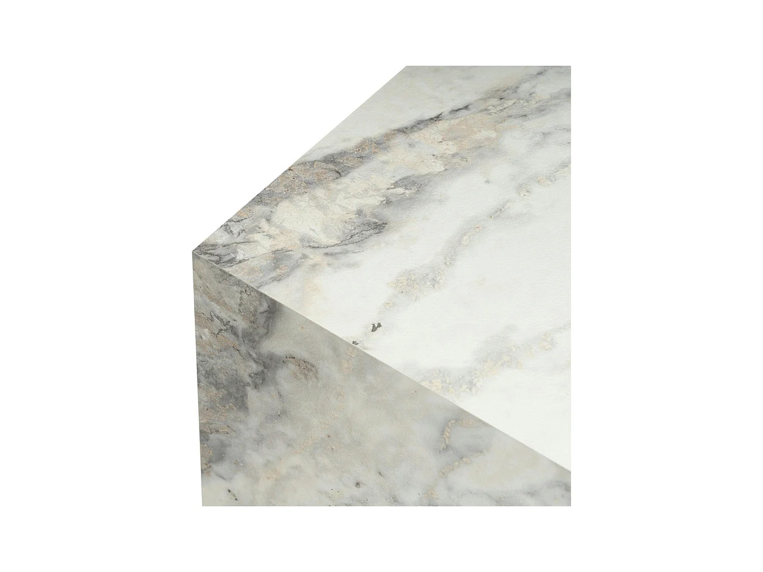 Table basse cube effet marbre blanc - style design (2 pièces) MARFA