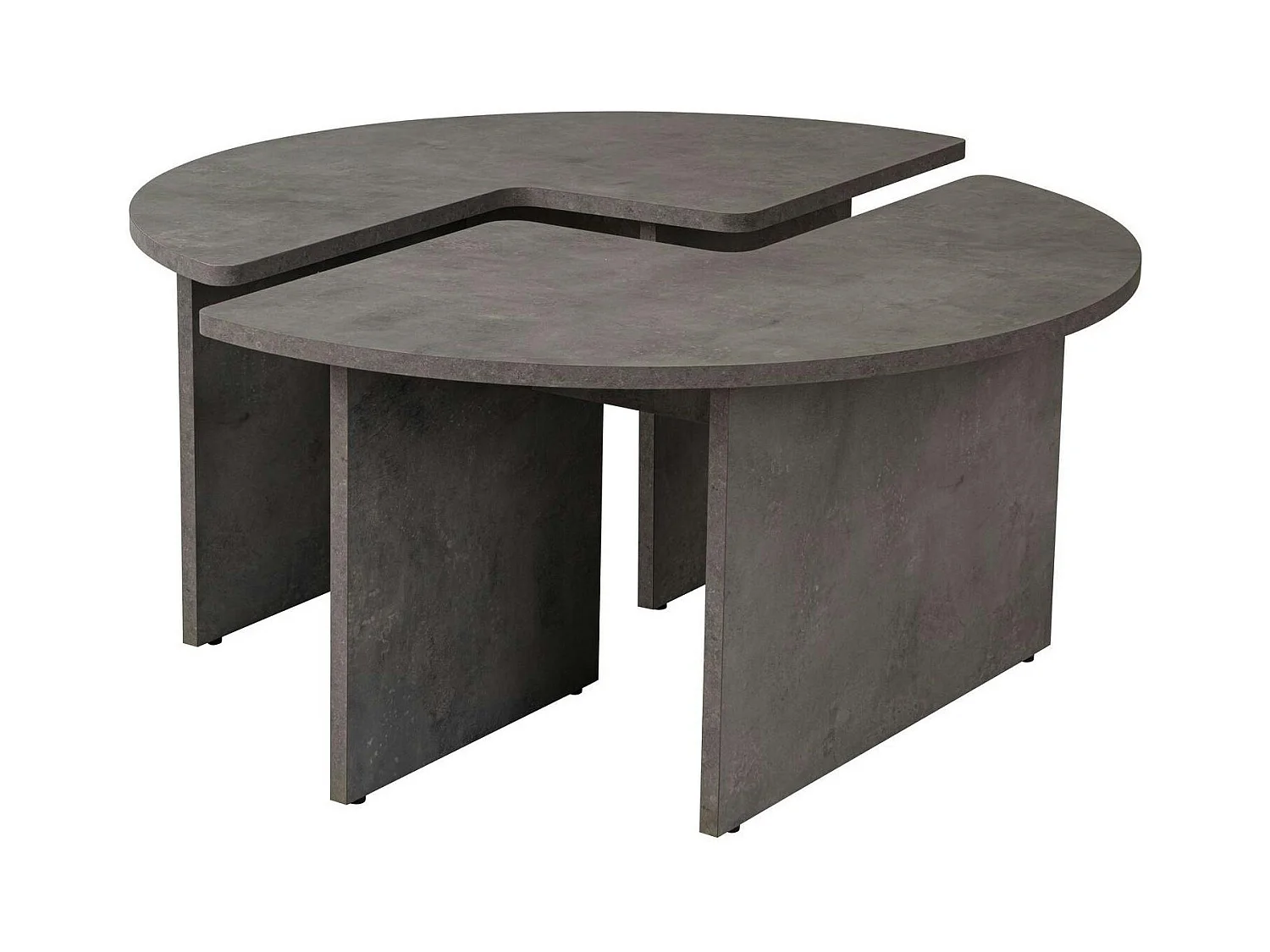 Table basse ronde effet béton – design puzzle MARFA