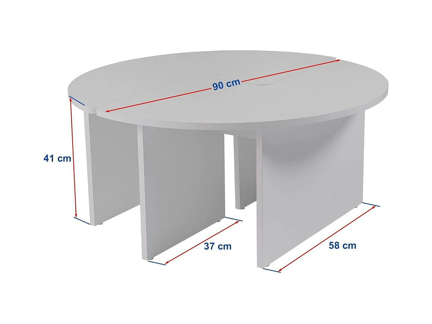 Table basse ronde effet béton – design puzzle MARFA