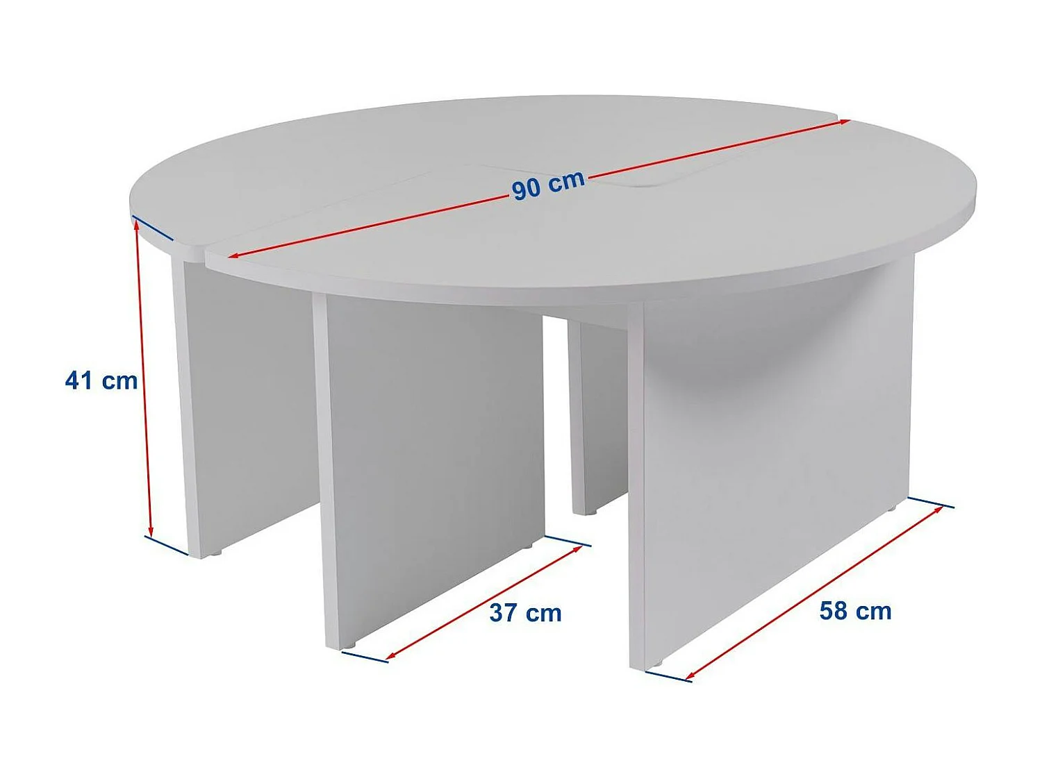 Table basse ronde effet béton – design puzzle MARFA