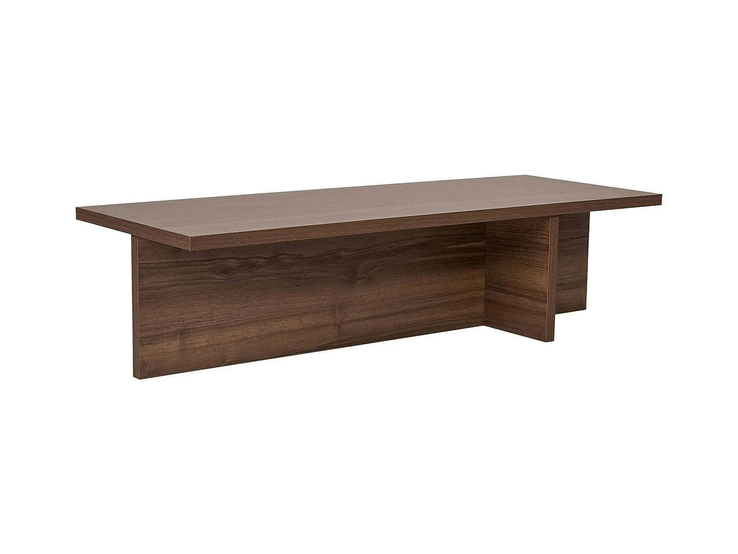 Table basse moderne minimaliste - effet bois de noyer MARFA
