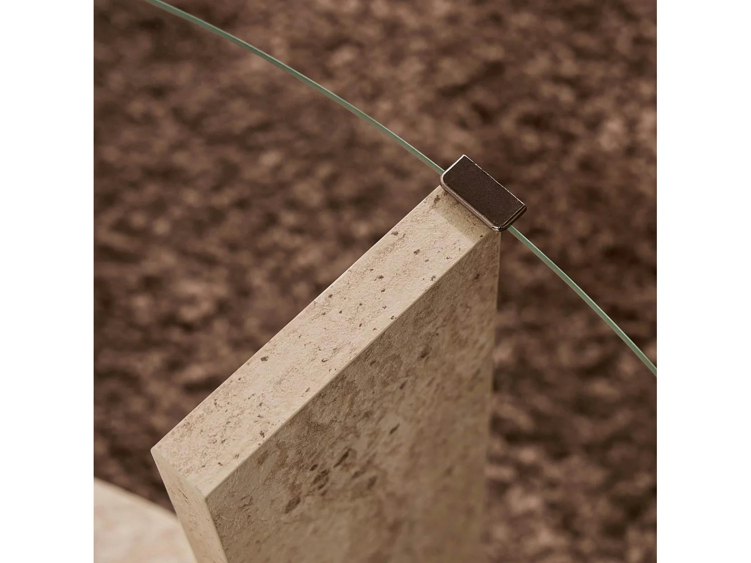 Table basse verre double plateau - effet travertin SALTA