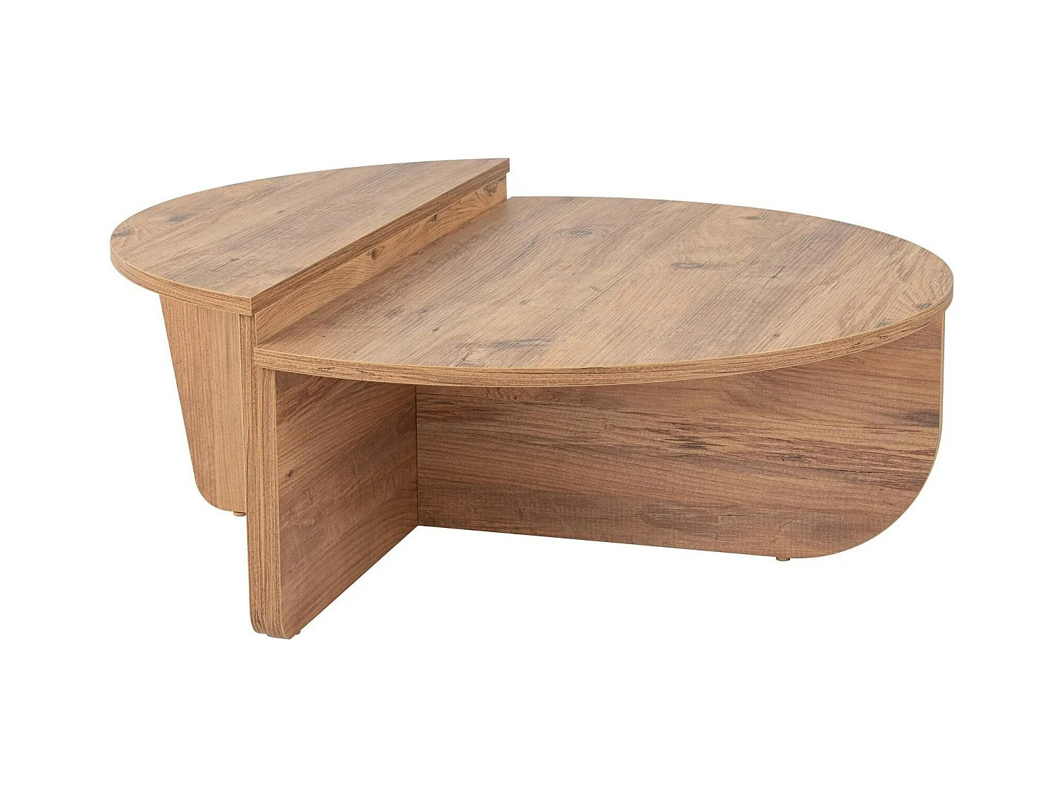 Table basse moderne effet bois de pin - 2 hauteurs MARFA