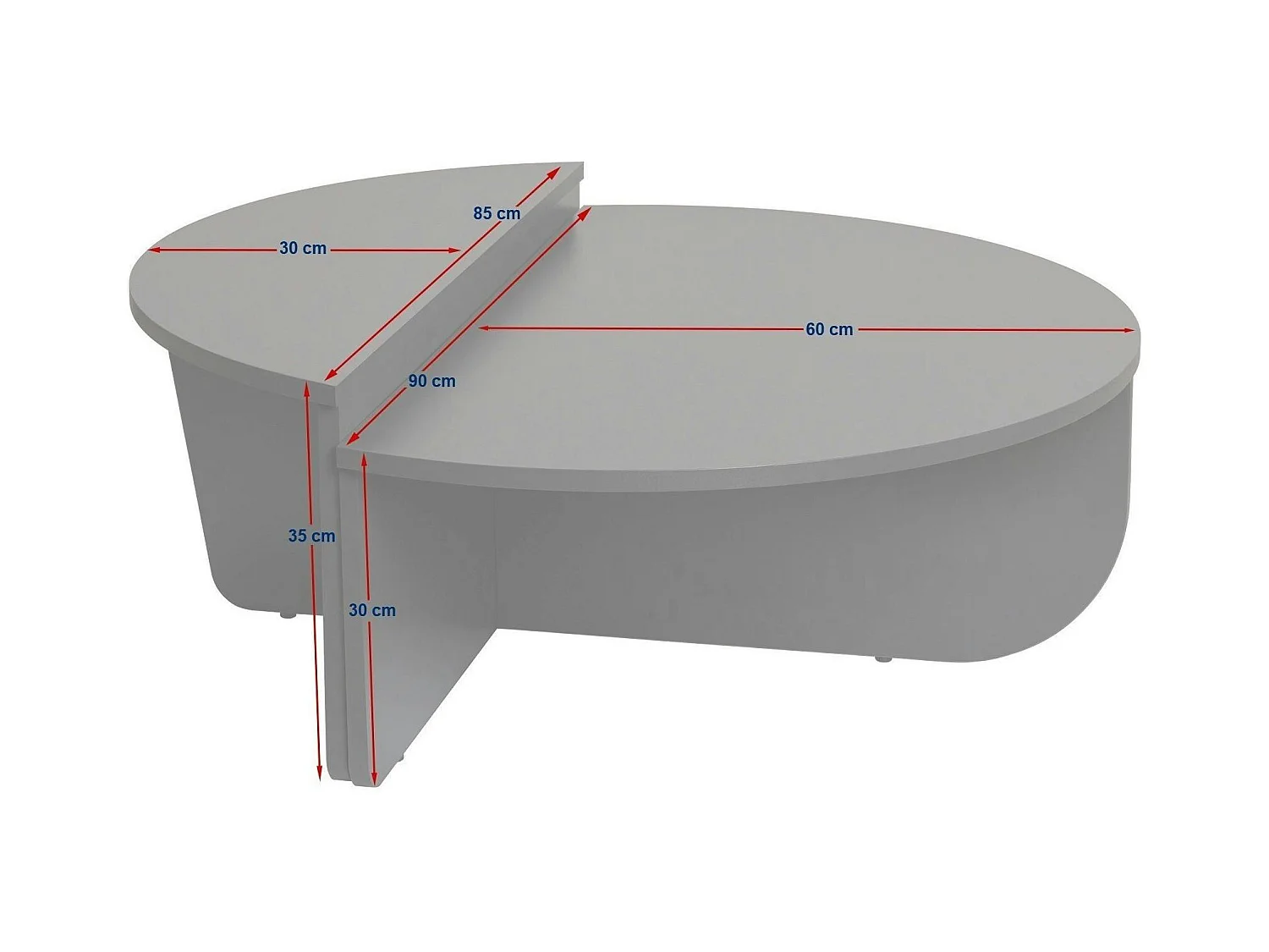 Table basse moderne effet bois de pin - 2 hauteurs MARFA
