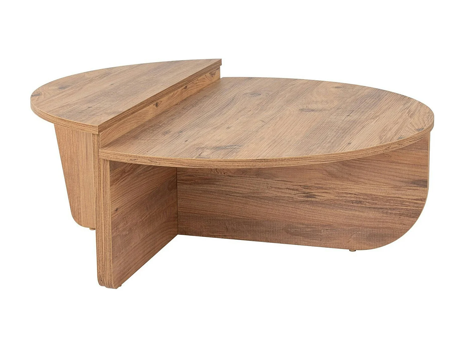 Table basse moderne effet bois de pin - 2 hauteurs MARFA